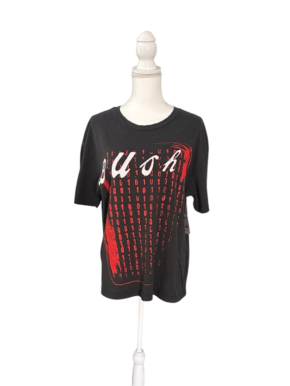 NWT Men's Boxy Fit Bush Band T-shirt, Charcoal, Small